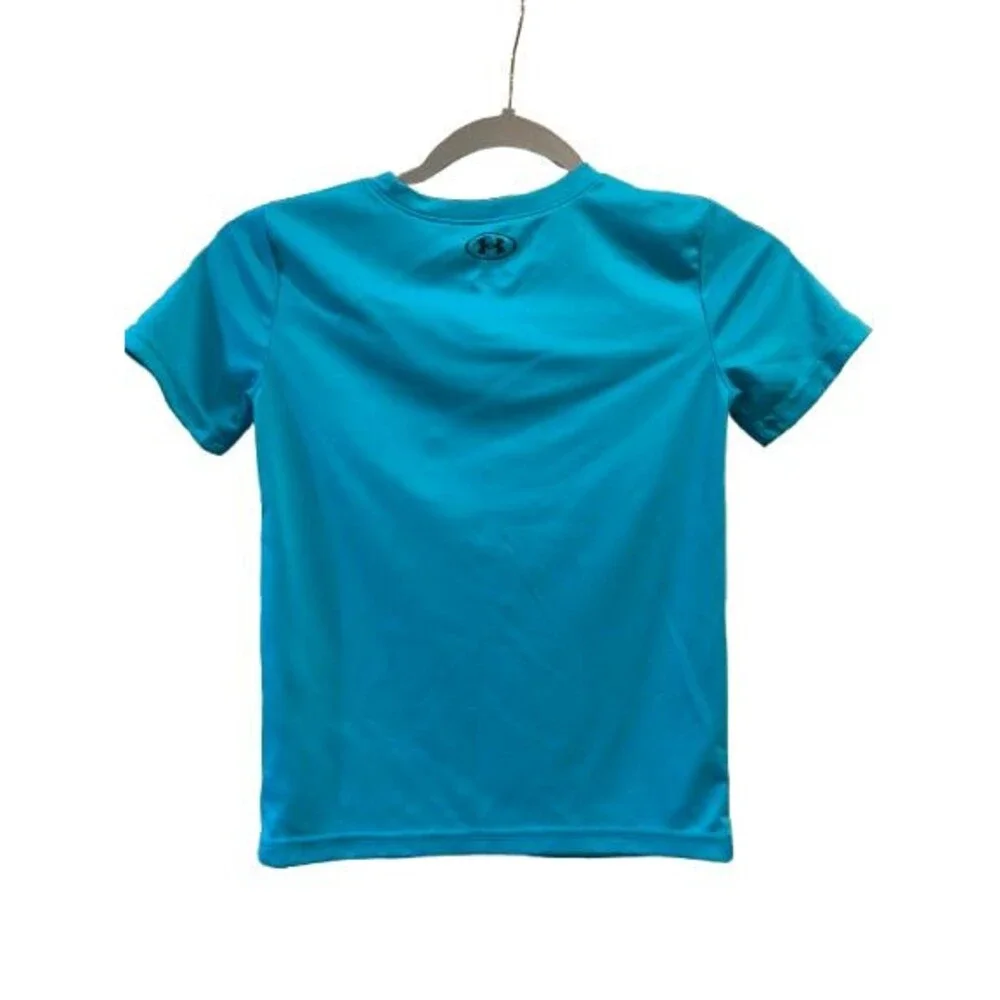 Boy's size 7 Under Armour T-shirt Polyester Athletic Graphic Tee Short Sleeve